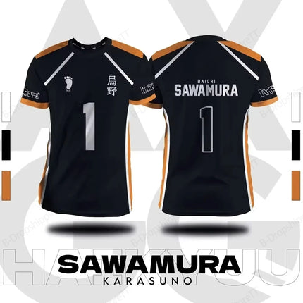 Jersey Haikyuu Fukurodani Hinata Anime 3D Print T-shirt Men Women Fashion Plus Size Short Sleeve Tops Tees Sports Tshirt Kids