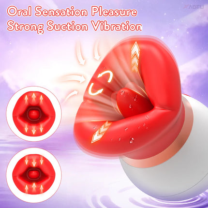 Sucking Vibrator for Women with Tongue Licking Clit Sucker Oral Nipple Clitoris Stimulator Female Sex Toys Adults Masturbation