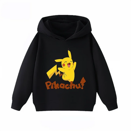 New Arrival Pikachu Print Kids Hoodie, Unisex Boys Girls Clothes, Warm Hooded Sweatshirt for Autumn Winter