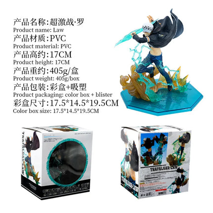 17CM Anime One Piece Fierce Battle Trafalgar D. Water Law Action Figure Adult Children Toys Japan Manga Kids Gift Model Doll