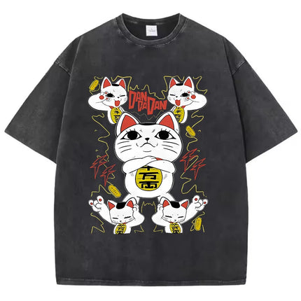 Cotton Washed Dandadan Okarun T-shirt Men Japanese Anime T Shirt Cartoon High Quality Tshirt Aesthetic Fashion Tee Male