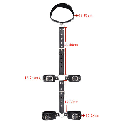 Bondage PU Leather Restraints Collar Fetish Sex Game BDSM Adult Toy Sex Shop Slave Neck Handcuffs Sex Products For Couple Gay