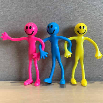 3 PCS Funny Kids Iron Wire Toy  For Adjustable Joints Smiley Expression Toys Flexible Phone Holder Decompression Lovely Gift