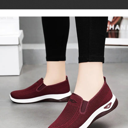 Women Casual Sports Shoes Breathable Lightweight Sneakers Anti-slip Flats Outdoor Running Walking Shoes Female Vulcanized Shoes