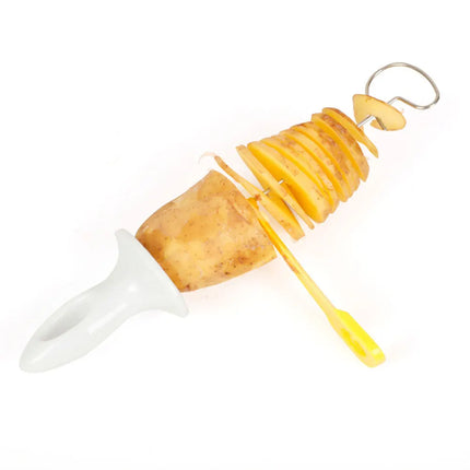 Spiral Potato Cutter with 4 Stainless Steel Sticks Manual Twisted Potato Slicer Reusable Potato Twister Kitchen Gadgets