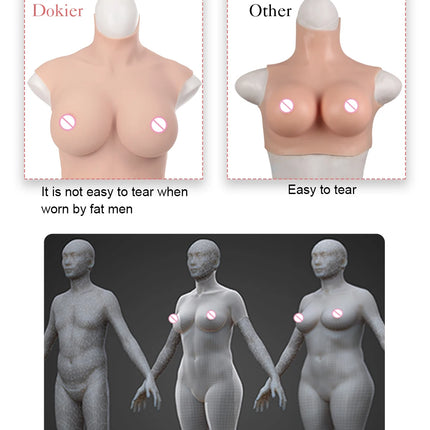 Dokier No-oil Silicone Breast Forms Fake Boobs Plate Enhancer Tits Male to Shemale Transgender Drag Queen Crossdressing Cosplay - TOYS-SUCE