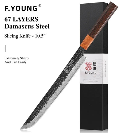 F.YOUNG Japanese Hand Forged Kitchen Knives Damascus Steel Chef Knife Vegetable Slicing Sashimi Utility Cooking Kitchen Utensils