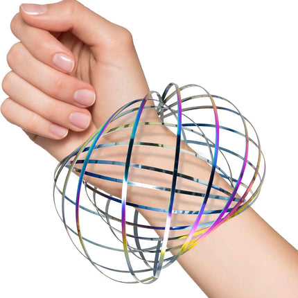 Spinner Ring Arm Magic Kinetic Spring 3D Bracelet Spring Fidget Ring Rainbow Interactive Spring Toy Gift for Adult Stress Relief