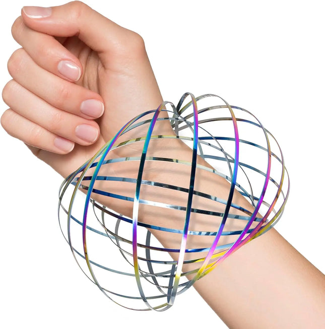 Spinner Ring Arm Magic Kinetic Spring 3D Bracelet Spring Fidget Ring Rainbow Interactive Spring Toy Gift for Adult Stress Relief