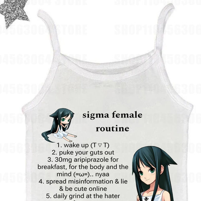 Kawaii Harajuku Fairy Vintage Fashion Gothic Print Tank Top Clothing Women's Summer Tops 2000s Star Girl Baby Tee Y2K Top E-girl