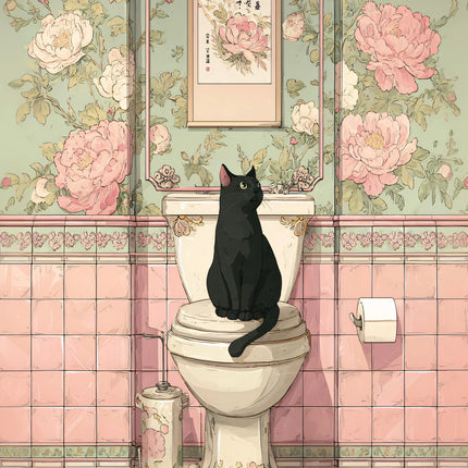 Japandi Black Cat Poster Minimalist Asian Cat Prints Canvas Painting Minimalist Japanese Wall Art Pictures Home Room Decoration