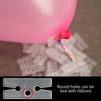 300PCS H Shape Balloon Clips for Sealing - Bulk Plastic Ties for Party Decor
