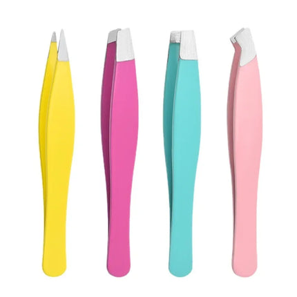 Removal Clip for Eyelash 1/4pcs Eyebrow Tweezers Stainless Steel Hair Extension Tweezer Colorful Professional Makeup Beauty Tool