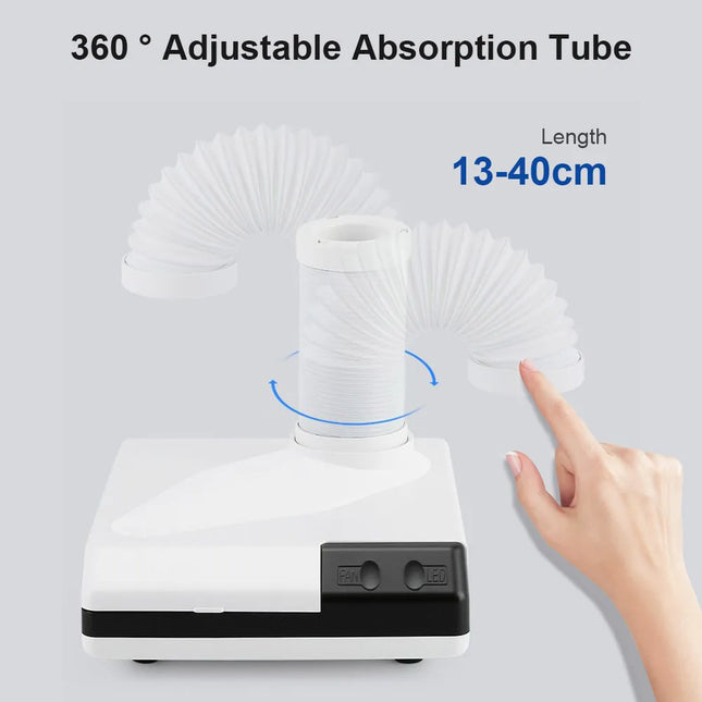 60W Dental lab Vacuum Cleaner Dust Collector Extractor aspirator Retractable LED Suction Machine for Table Polishing Equipment