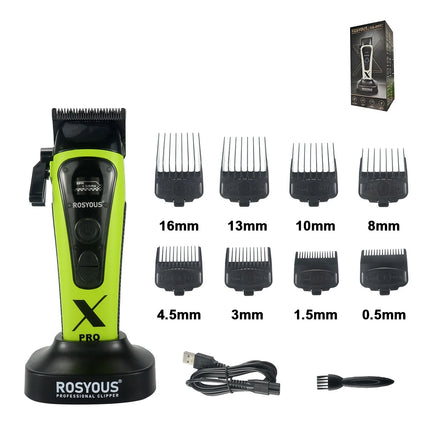 ROSYOUS RS-888C KM-1595 JC-10000 External Rotor Brushless Motor Men Electric Hair Clipper Kit 8000RPM Professional Hair Trimmer