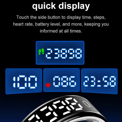 R13 Smart Ring Men Women with Charging Case,Heart Rate Blood Oxygen,Skin Temperature Monitor,5ATM Waterproof For Android iOS
