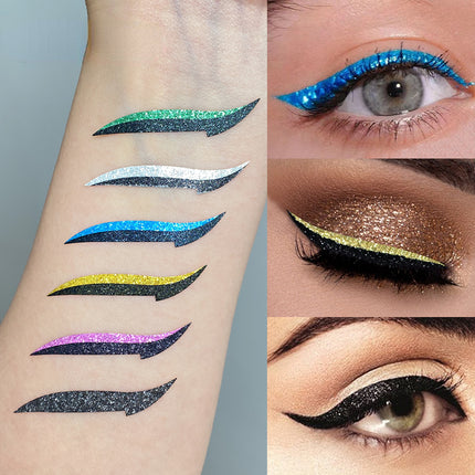 5/6Pairs Self-adhesive Eyelid Sticker DoubleLine Eyelid Patch Glitter Eyeliner Sticker Set Waterproof Reusable Face Makeup Tools