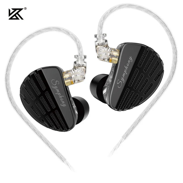KZ Symphony Hybrid  Self-developed Planar Driver 6mm Highsets-performance Dynamic Driver Earphones HIFI DJ Gaming Headsets