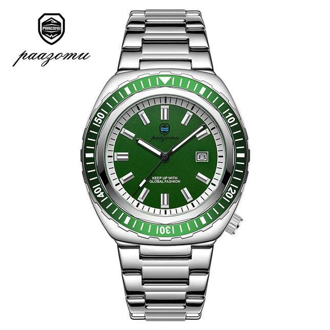 PAAZOMU Luxury Business Men Watch Date Week Waterproof Luminous Man Wristwatch Sport Stainless Steel Quartz Men's Watches Reloj