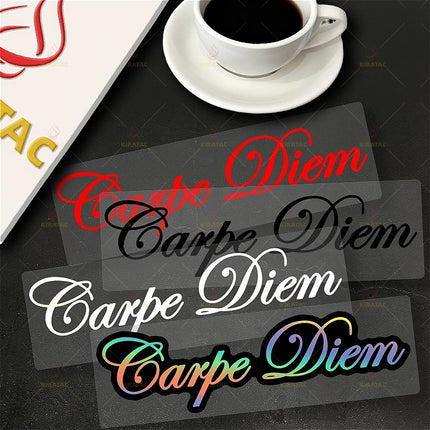 1pc Carpe Diem Motorcycle Stickers for Motorcycle Fairings Helmet Car Window Scooters Body Waterproof  Universal Vinyl Decals