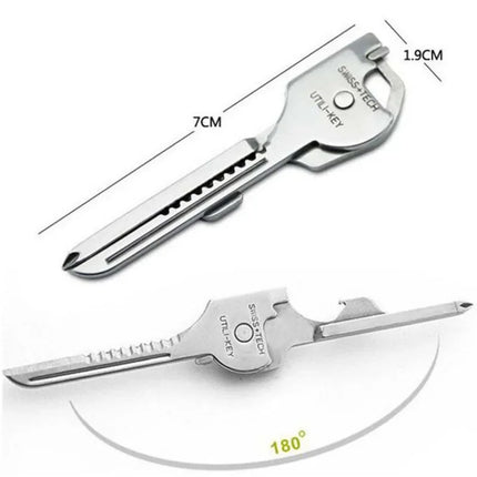 Multi Function Folding Tool Keychain Opener Screwdriver EDC 6 in 1 Utility Outdoor Survival Rescue Pocket Plier KeyRing