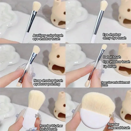 6pcs  Mini Makeup Brush Set Professional Portable Foundation Concealer Eyeshadow Powder Blush Brush Beauty Makeup Tools