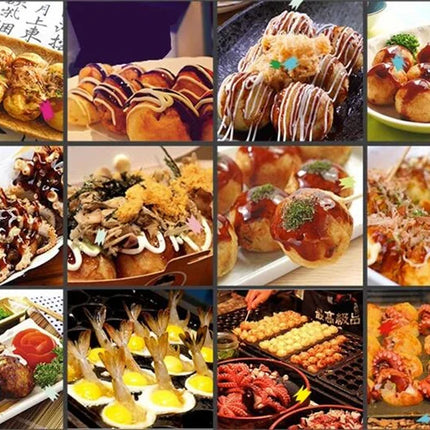 Double Plate Takoyaki Maker 56 Holes Waffle Balls Baking Machine with Non-stick Coating Pan 40MM Takoyaki Ball Maker