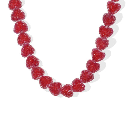 Hot selling colored love resin necklace new cute candy niche design high-end jewelry