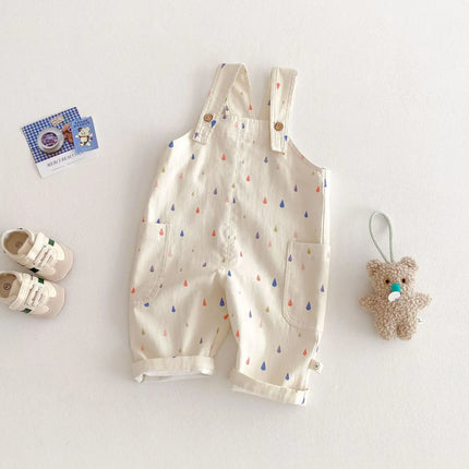 5282 Baby Fashion Striped Pants 2025 Spring New Korean Baby Boy's Strap Pants 0-5Year Girl's Suspender Pants