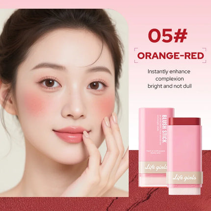 Life Girls Peach air multi purpose blusher stick,Natural and comfortable to wear, with a natural makeup effect. Highlighting blu