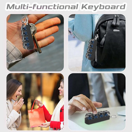 4Keys Keyboard Key Irritability Toy, Finger Pressure Relief Button, Adult Office Stress-relieving and Calming Key Chain Gift
