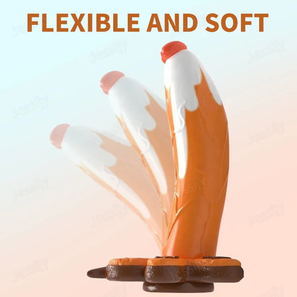Monster Dildo Silicone Fantasy Colorful Cute Dildo Gingerbread Man Strong Suction Cup Dragon Dildo Anal Plug Sex Toys For Women