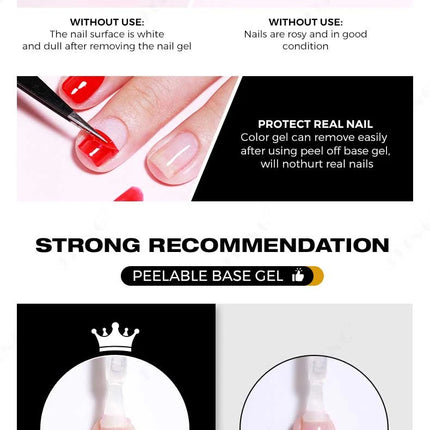 JTING 1pc 15ml New Arrive Peelable Base Coat Gel Nail Polish High Quality Long Lasting Peel off Base Gel Polish