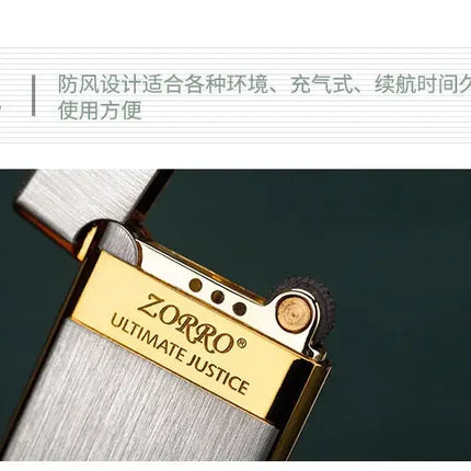 Zorro 636 Metal Ultra Thin Butane Gas Inflatable Grinding Wheel Lighter Holiday Gift Smoking Accessories Men's Small Tools Gift