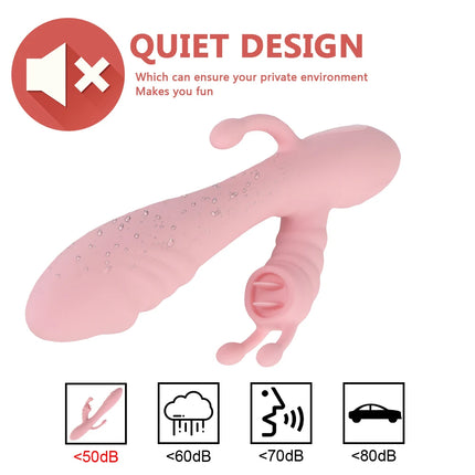 Rabbit Vibrators For Women Clitoris Licks Vaginal Stimulator Butt Anal Plug Fake Dildos Female Masturbator Sex Toys Adult Erotic