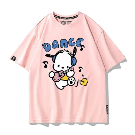 Sanrio Summer Baby Girls 100% Cotton Clothes Kids Children Boys Cute Pochacco Printed T-shirts Cartoon Short Sleeve Top Outfits