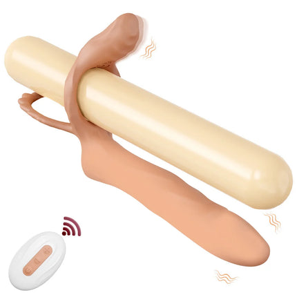 Double Penetration Vibrator for Couple Penis Ring  Semen Cock Ring Penis Enlargement Delayed Vibrating Sex Toys for Men Adult