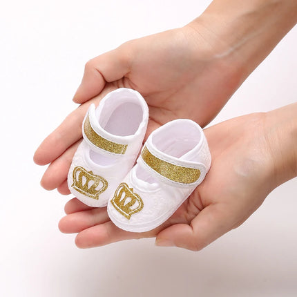 Multiple Options Newborn Baby First Baptist Shoe: Newborn Boy and Girl White Baptist Shoes Soft Sole Walking Shoes Size-9CM-10CM
