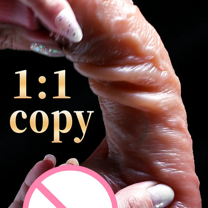 Wearable Realistic Strapon Dildo Skin Testicles Sliding Anal Vagina Sexy Adult Masturbation Big Penis For Women Sex Toys Dildos