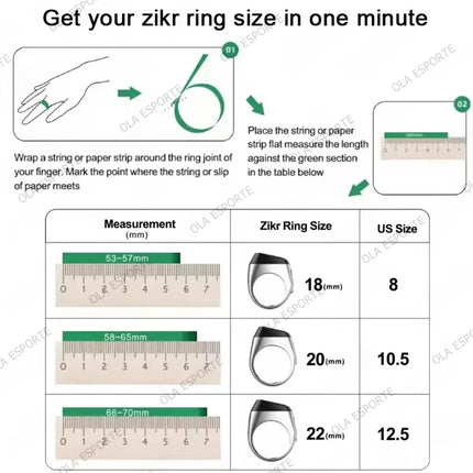 2025 Qibla Smart Zikr Ring Praise Tasbih Tally Electronic Digital Counter for Muslims Prayer Time Vibration Reminder Waterproof