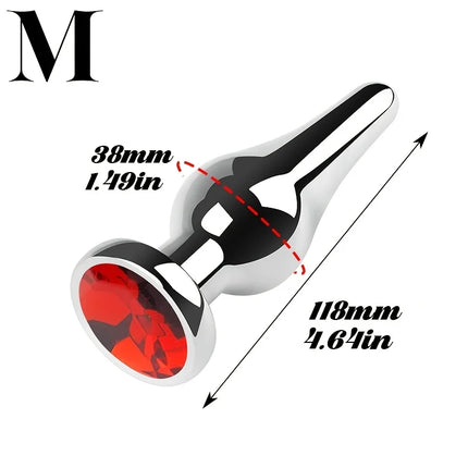 Tapered Anal Plug Anal Trainer Kit, Metal Jeweled, Fetish Jewelry Butt Plug Anal, Sex Toys Women Men Couples Lover