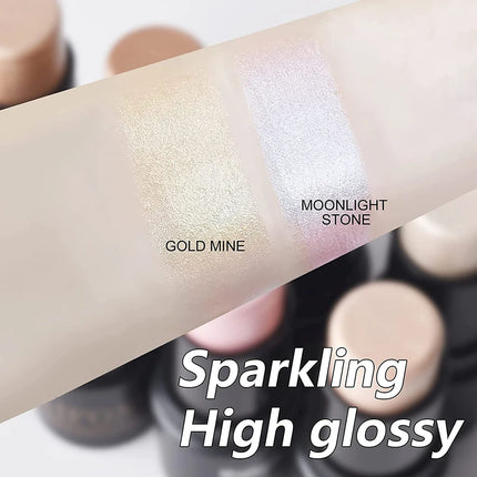 2 Colors Highlight For Face Cosmetic Face Brighten Highlighter Stick Face Contour Bronzer Shimmer Illuminator Stick Makeup Tools