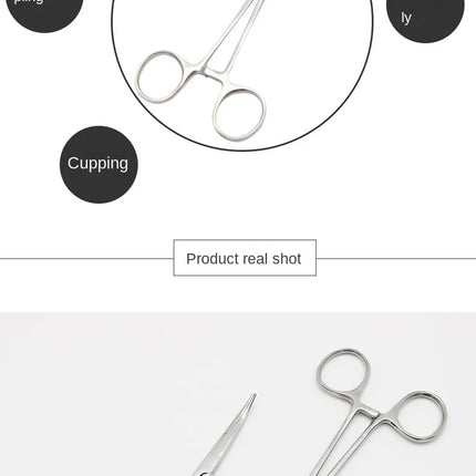 Stainless Steel Locking Forceps Arterial Surgical Clips Curved Straight Fishhook Forceps Hemostatic Forceps Hand Tools