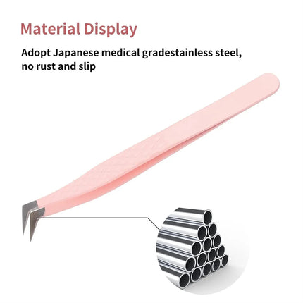 Nanometer Fiber Tip False Lash Tweezers For Eyelash Extension Mega Volume perfect close tip Boot isolation Artist Makeup Tools