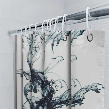 Black Ink Blush Shower Curtain Luxury White Bathtub Decor for Modern Bathroom