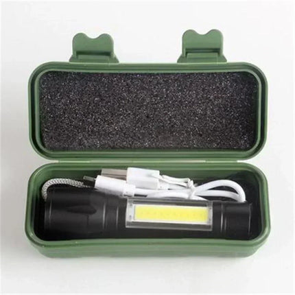 COB+XPE Mini LED Camping Flashlight Portable USB Rechargeable Torch Outdoor Zoomable Light Tactical Lantern Lamp with Pen Clip