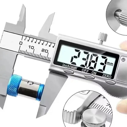 6 Inch 150mm Digital Vernier Caliper Stainless Steel Micrometer Measuring Tool Depth Ruler