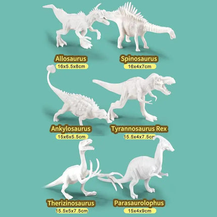 SU 1Set Children Educational Handmade Painting Colorful Dinosaur Toys DIY Painted Graffiti Dinosaur White Embryo Animals Model