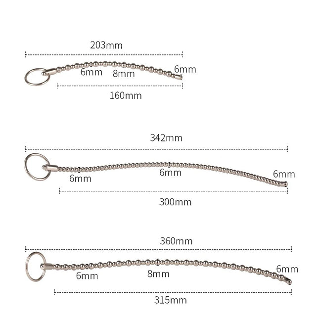 Runyu Stainless Steel Urethral Pull Beads Horse Eye Stick Massager SM Urethral Catheter Metal Penis Plug Male Adult Stimulator