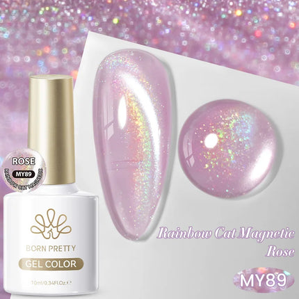 BORN PRETTY 10ml Auroras Glitter Cat Magnetic Gel Nail Polish Jelly Glass Bead Semi Permanent Soak Off UV LED Varnish Manicure
